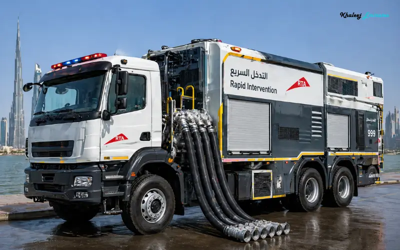 Dubai flooding emergency vehicle