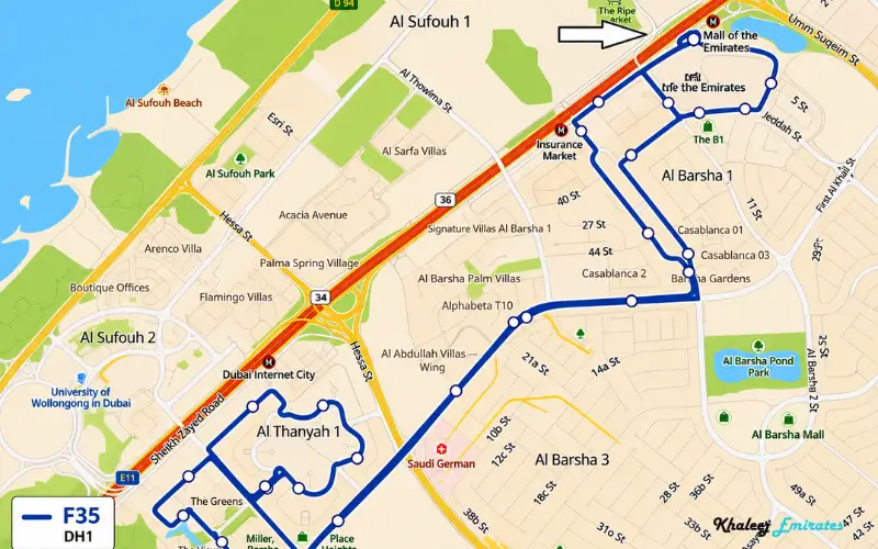 F35 Bus Route Information