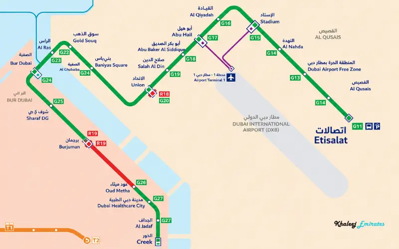 Dubai Metro Green Line Connection
