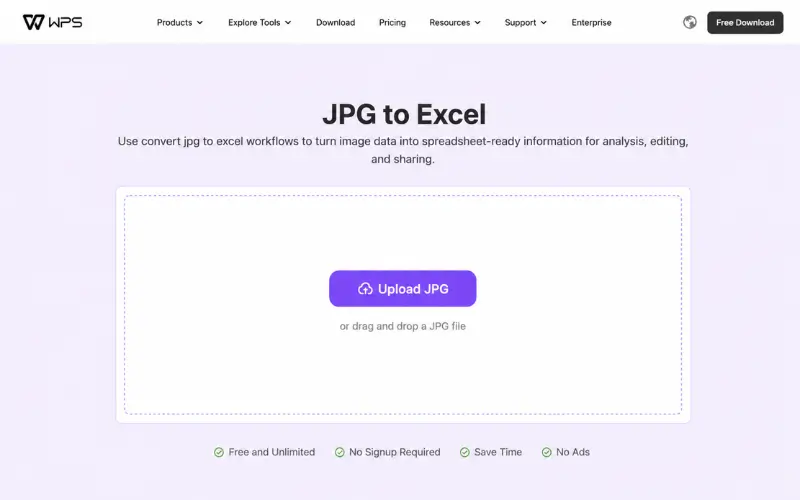 Convert Image to Excel