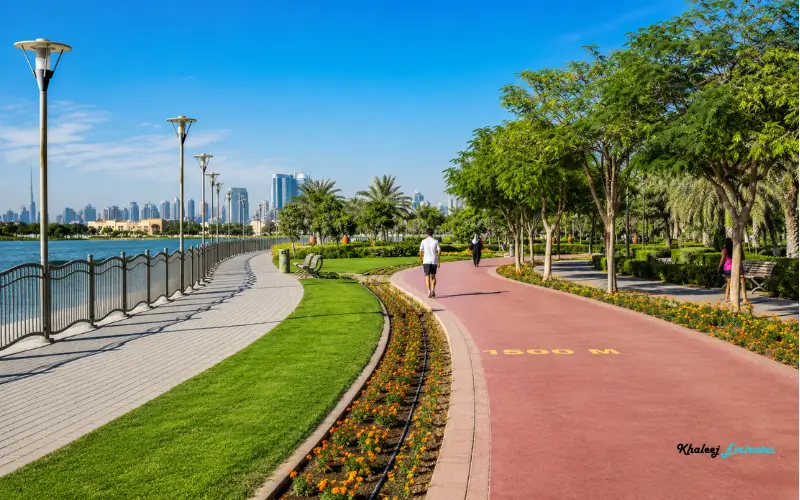 Walking and Jogging Track at Al Qusais Pond Park