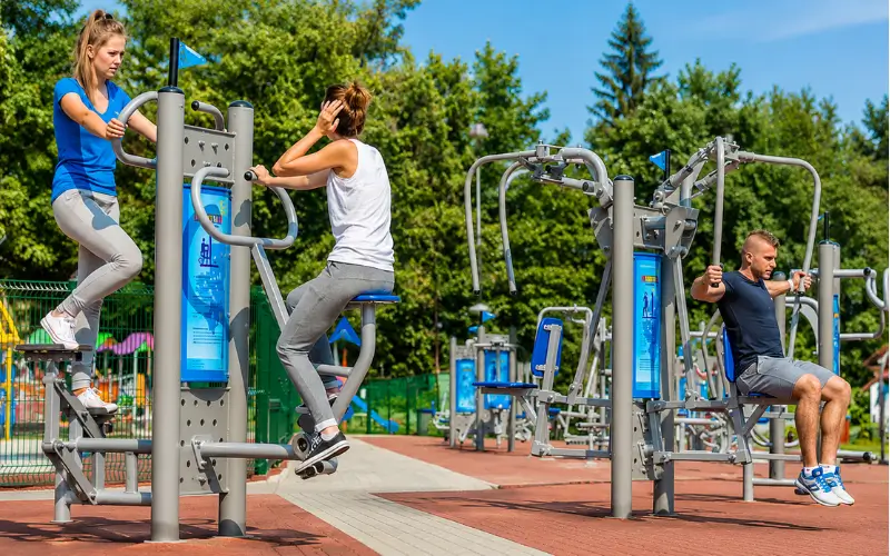 Outdoor Fitness Equipment at Al Qusais Pond Park