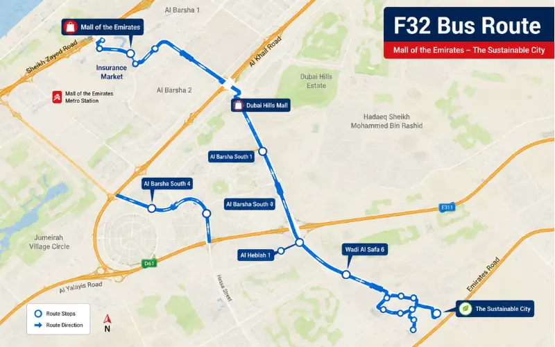F32 Bus Route Map