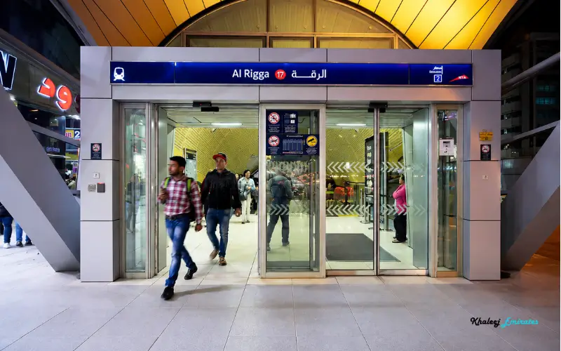 entrance/exit gate of Al Rigga Metro Station